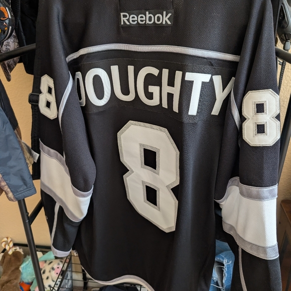 Reebok Black and White Kings Doughty Hockey Jersey - Picture 5 of 5